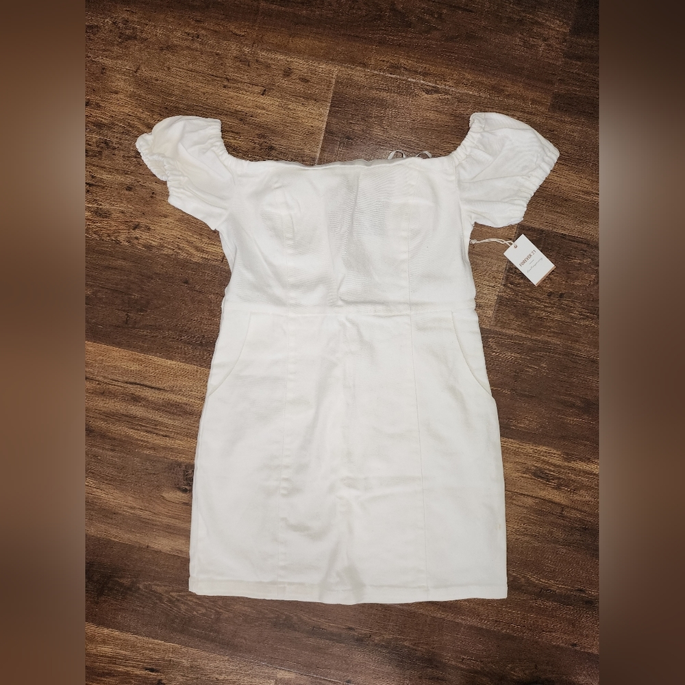 White Denim Mini Dress